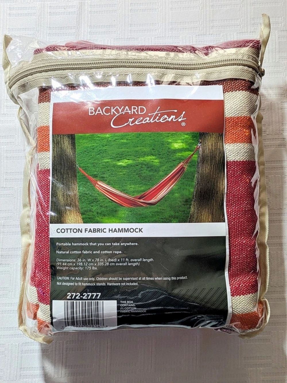 Backyard Creations Cotton Fabric Hammock Striped Cotton Hammock NWT Gift Idea